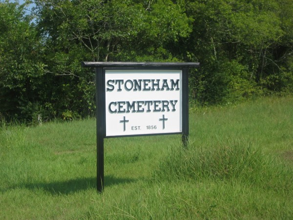 Stoneham Cemetery sign